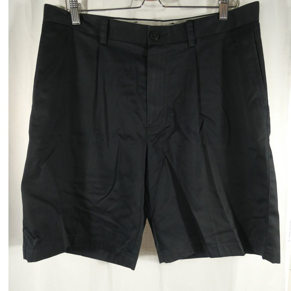 Ashworth Men's Golf Short 34 Waist Black Pleated EZ Tech Cotton